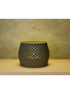 Özgürce El Yapımı Siyah 3D Baskı Tealight Mumluk, Modern Tasarım ve Pla Malzeme