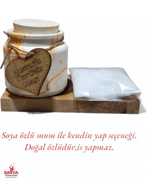 Özgürce El Işçiliği Ahşap Dekoratif Aksesuar Seti (Toz Mum)