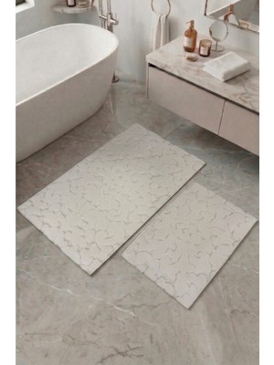 PremiumPort Yumuşak ve Kaymaz Banyo Paspas Seti, 2'li, Makinede Yıkanabilir, Leke Tutmaz