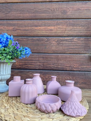 Özgürce Şık Iskandinav Vazo Seti, Pudra Rengi, 6’lı Paket, Modern Dekorasyon