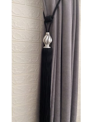 Özgürce Kısa Sarmal Polyester Perde Aksesuarı, Püsküllü, Braçol Kornişe Takım