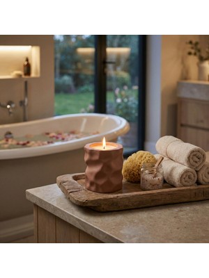 Özgürce El Yapımı Soya Wax Seramik Mum, Doğal Kokusuz, Şık Ev ve Salon Dekoru
