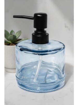 Özgürce Mavi 500 ml Yuvarlak Sıvı Sabunluk, Dekoratif ve Şık Tasarım