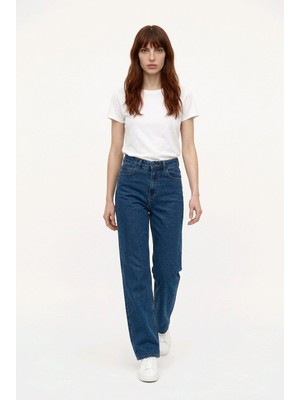 Hies Salaş Palazzo Kot Pantolon - Denim Kumaş Likralı ,bol Paça Kadın Jeans
