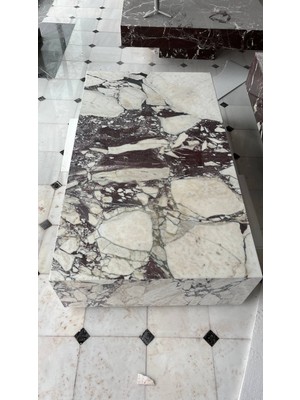 Adomar Marble Calacatta Viola Orta Sehpa 140X80X30