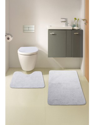 PremiumPort Yumuşak ve Kaymaz Tabanlı 3’lü Banyo Takımı, Makinede Yıkanabilir