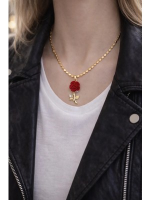 Nergis Collection Kadın Tasarım Gül Detaylı Kolye