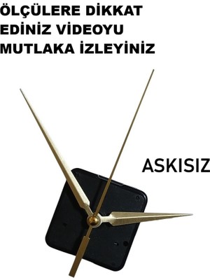 Cnr Shop Saat Mekanizması, 16 mm Şaft Boyu Sessiz Çalışır Saat Motoru Akrep-Yelkovan-Saniye-(Askısız)