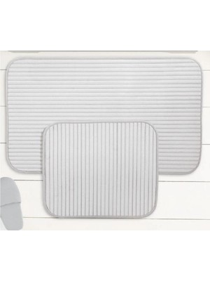 PremiumPort Şık ve Konforlu Banyo Paspası Seti 60X100 cm ve 50X60 Cm, Yumuşak Dokunuş