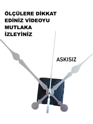 Cnr Shop 16 mm Şaft Boyu Duvar Saati Mekanizması Sessiz Çalışır Büyük Boy Akrep-Yelkovan-Saniye-(Askısız)