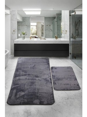 PremiumPort Büyük Boy Kaymaz Emici Yumuşak Makinede Yıkanabilir Banyo Paspas Takımı