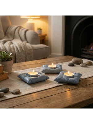 Özgürce El Yapımı Premium Tealight Mumluklar – Modern Dekorasyon ve Masa Aksesuarı