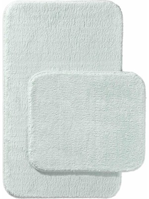 PremiumPort Mavi Dikdörtgen Banyo Paspas Takımı, 60X100 Cm, 2 Parça