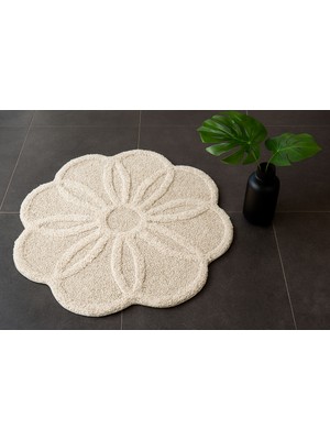 PremiumPort Renkli 120X120 Royal Tuft Papatya Dekoratif Halı, Şık ve Hafif Tasarım