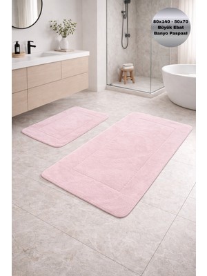 PremiumPort Yumuşak Yüzeyli Kaymaz Tabanlı Modern Banyo Halısı, Makinede Yıkanabilir