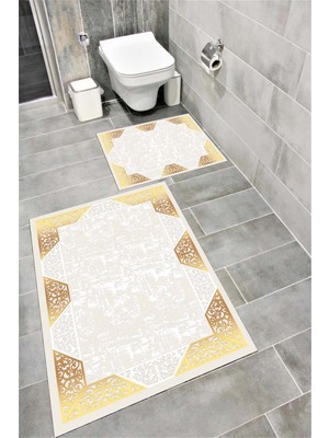 Özgürce Yumuşak Kaymaz Tabanlı Yıkanabilir Banyo Paspası Takımı