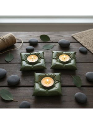 Özgürce El Yapımı Premium Tealight Mumluk Seti, Modern Dekor ve Masa Aksesuarı