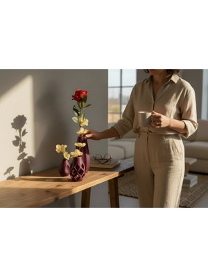 Özgürce Şık 3’lü Dekoratif Vazo Seti, Modern ve Zarif Tasarım