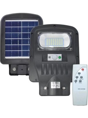 Renas Store Horoz 50W Siyah LED Solar Güneş Enerjili Lamba Sokak Armatür Beyaz Işık