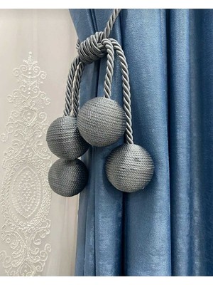 Özgürce Fon Perde Tavan Bağlama 4 Toplu 2 Adet Takım, Kornişe Takmatik Ipli Aksesuar