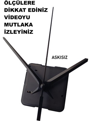 Cnr Shop Saat Mekanizması 16 mm Şaft Boyu Saat Makinesi Akar Sessiz Çalışır, Akrep-Yelkovan-Saniye-(Askısız)