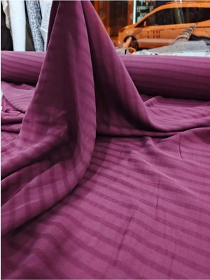 Grand Tekstil Gül Kurusu Çizgili Dokuma Kumaş – Yumuşak Dokulu, Hafif Parlak, Elbiselik & Tuniklik 150 cm En”
