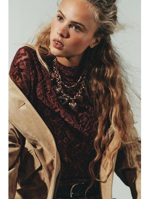 Nergis Collection Kadın Tasarım Marka Model Kalpli Kolye Tasarım Kolye