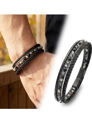 Kuşkaya Ticaret Akik Doğaltaş ve Deri Çoklu Bileklik