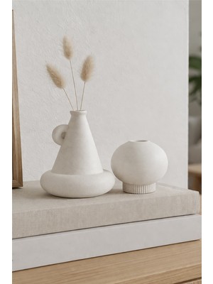 Özgürce Modern 2'li Vazo Seti, Minimal ve Iskandinav Tarz, Dekoratif Çiçeklik