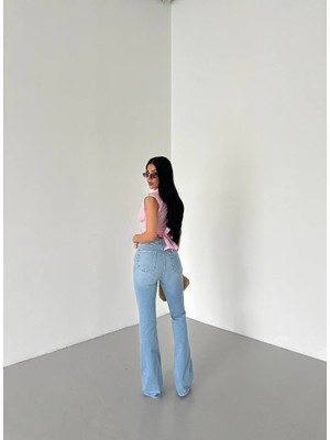 Aida Fashion Likralı Flare Jeans