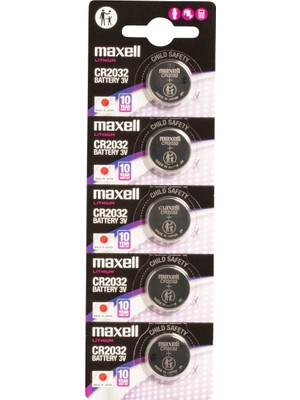 Magicool Maxell CR2032 3V Lityum Bios Baskül Terazi Pili 5 Li Kartela 5 Adet