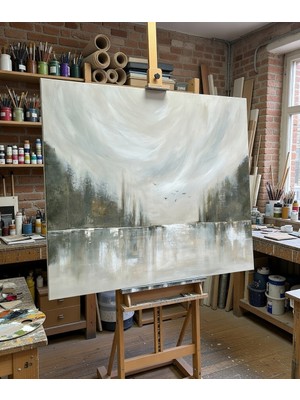 Nurşahın Resimleri El Yapımı Natürel Kanvas Tablo