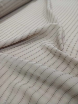 Grand Tekstil Sütlü Kahve Çizgili Kumaş %47 Viskon Eco %30 Cv –yazlık Gömlek & Pantolon Nefes Alan Premium Kumaş