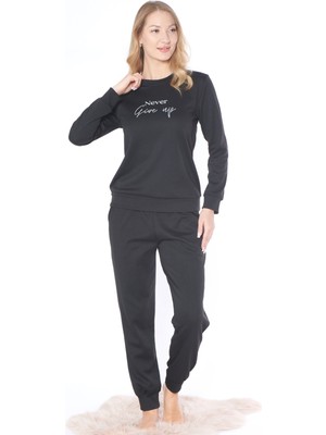 Dowry Kadın Uzun Kollu Pijama Takımı – Rahat Ev Giyim Eşofman Pijama Takım 09-281