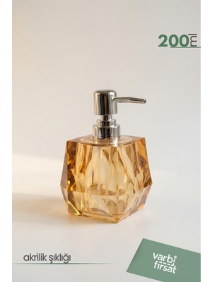 Özgürce Akrilik Elmas Kesim Sıvı Sabunluk 200 Ml, Modern Dekoratif Tasarım