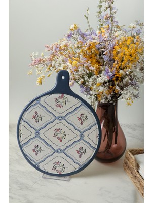 Özgürce Şık 26 cm Floral Waves Peynir Sunum Tabağı, Zarif ve Kullanışlı Tasarım