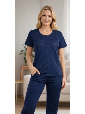 Kadın Dantel Detaylı Pijama Takımı – Rahat Ev Giyim Takımı | Flz 88-135