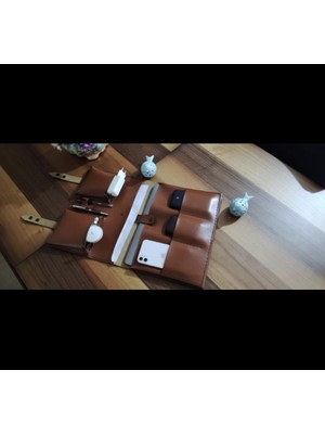 Nyc Giyim Tekstil Hakiki Dana Derisi El Yapımı Organizer Çanta, Tablet ve Laptop Bölmeli, Toplantı ve Iş Gezileri Için Ideal