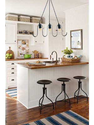 Özgürce Siyah Metal Sarkıt Avize, Modern ve Rustik Tarz Dekoratif Tavan Lambası