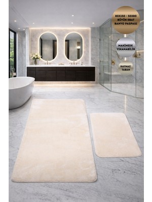 PremiumPort Yumuşak Dokulu, Kaymaz Tabanlı, Makinede Yıkanabilir Banyo Paspası