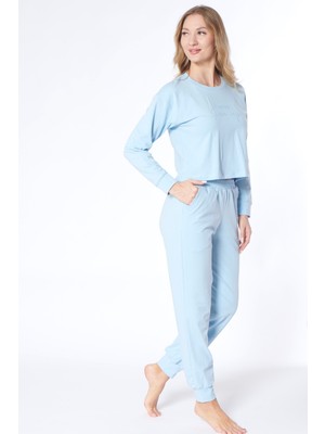 Dowry Kadın Uzun Kollu Pijama Takımı – Rahat Ev Giyim Eşofman Pijama Takım 09-278