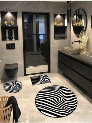 PremiumPort Kaymaz Tabanlı 3’lü Banyo Halısı Seti, Güvenli ve Şık Tasarım