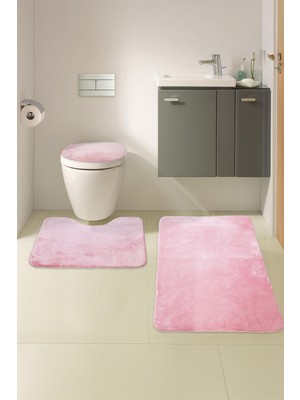 PremiumPort Yumuşak ve Kaymaz Tabanlı 3'lü Banyo Takımı, Makinede Yıkanabilir