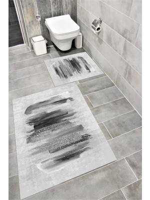 Özgürce Yumuşak Kaymaz Tabanlı Su Emici Dekoratif Banyo Paspası Takımı