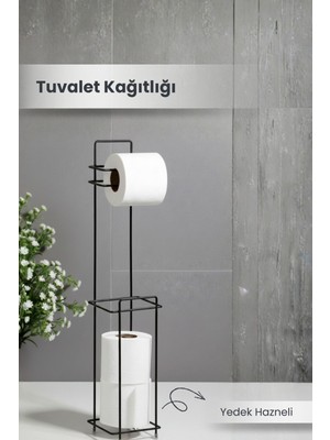 Özgürce Şık Siyah Ferforje Kare Wc Tuvalet Kağıtlığı, Modern Banyo Dekoru