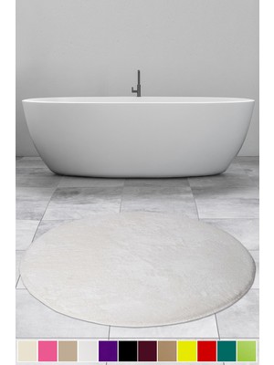 PremiumPort Yuvarlak Peluş Banyo Halısı, Kaymaz Taban, Pufidik ve Konforlu 150X150 cm