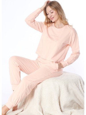 Dowry Kadın Uzun Kollu Pijama Takımı – Rahat Ev Giyim Eşofman Pijama Takım 09-278