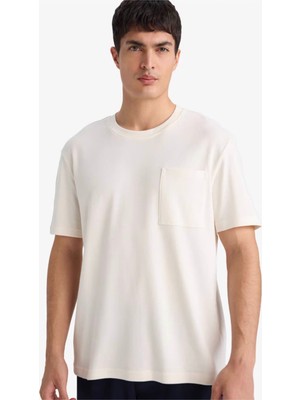 Defacto Regular Fit %100 Pamuk Ekru Erkek T-Shirt G1286AX/ER100