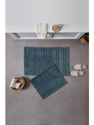 PremiumPort Pera Banyo Paspası Petrol 60X100CM, Şık ve Kullanışlı Ev Dekoru