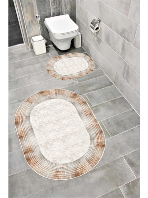 Özgürce Yumuşak Kaymaz Tabanlı Sünger Dolgulu Dekoratif Banyo Paspası